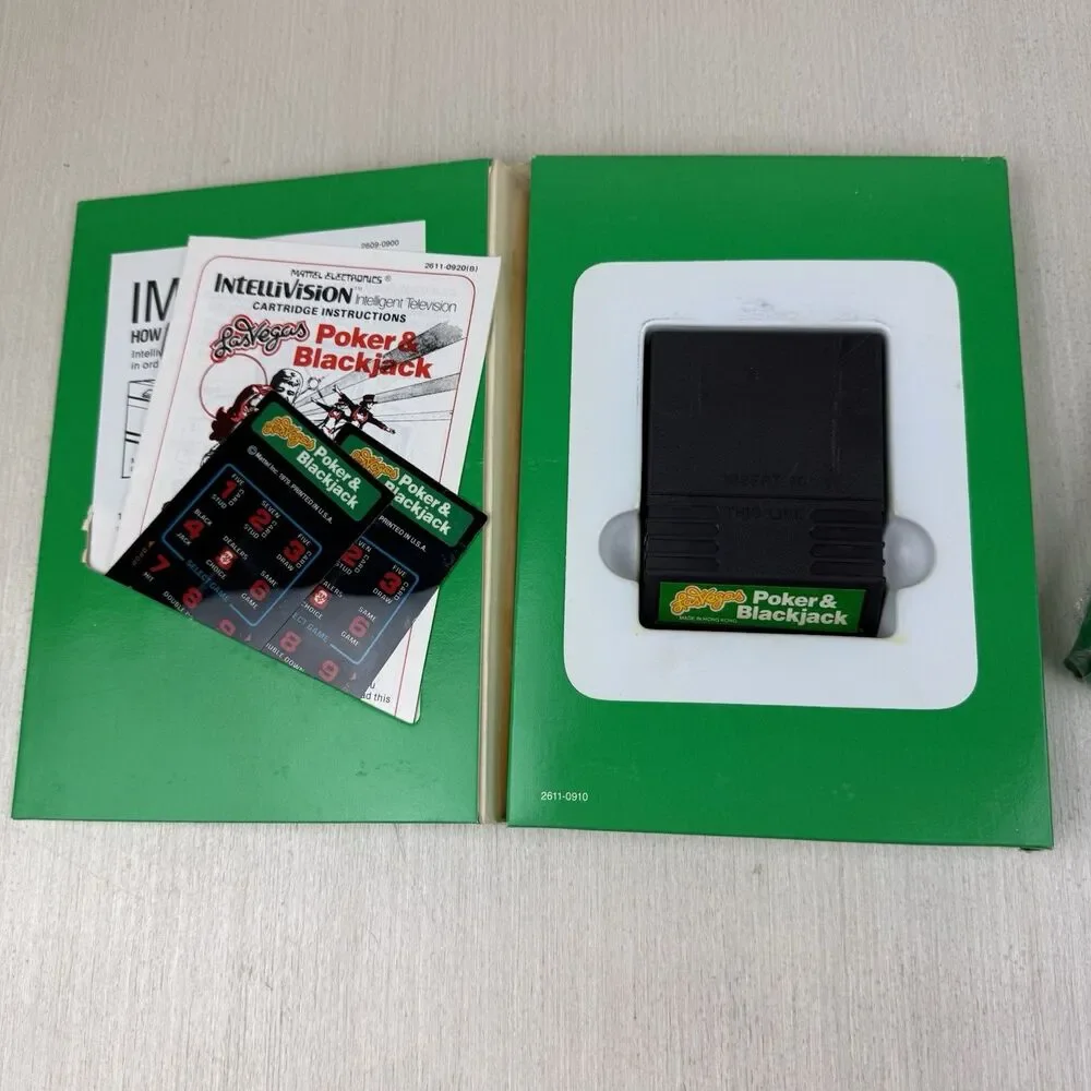 Lot of 2 Intellivision Poker & Blackjack Royal Dealer Complete Games Cards